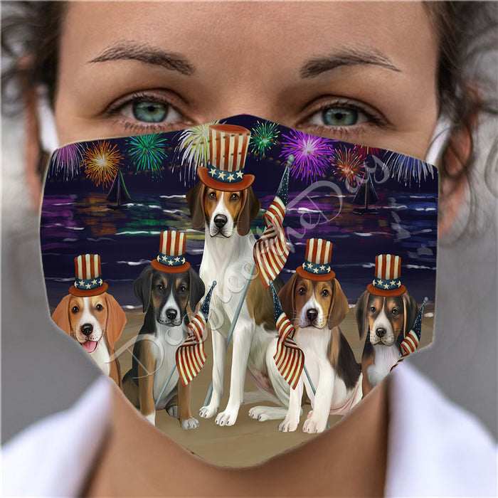 4th of July Independence Day American English Foxhound Dogs Face Mask FM49365