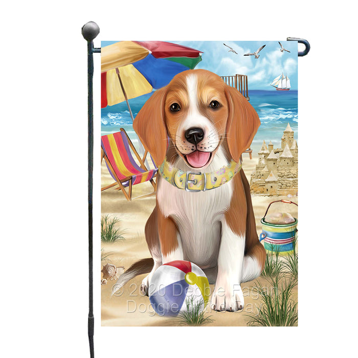 Pet Friendly Beach American English Foxhound Dog Garden Flags Outdoor Decor for Homes and Gardens Double Sided Garden Yard Spring Decorative Vertical Home Flags Garden Porch Lawn Flag for Decorations GFLG67743
