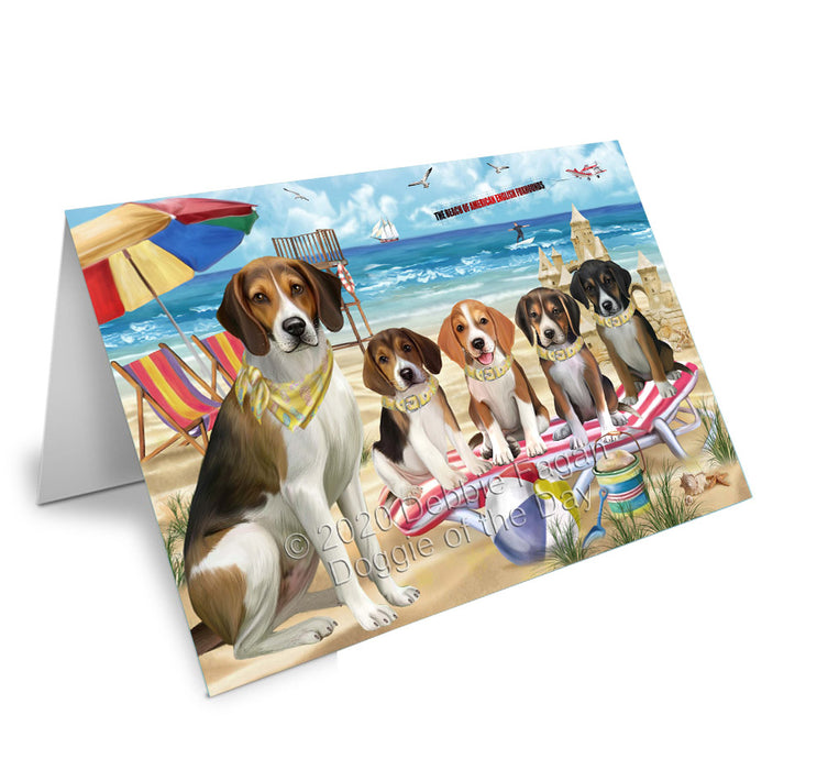 Pet Friendly Beach American English Foxhound Dogs Handmade Artwork Assorted Pets Greeting Cards and Note Cards with Envelopes for All Occasions and Holiday Seasons