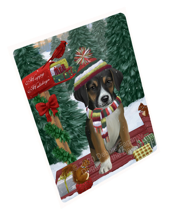 Christmas Woodland Sled American English Foxhound Dog Refrigerator/Dishwasher Magnet - Kitchen Decor Magnet - Pets Portrait Unique Magnet - Ultra-Sticky Premium Quality Magnet RMAG113813