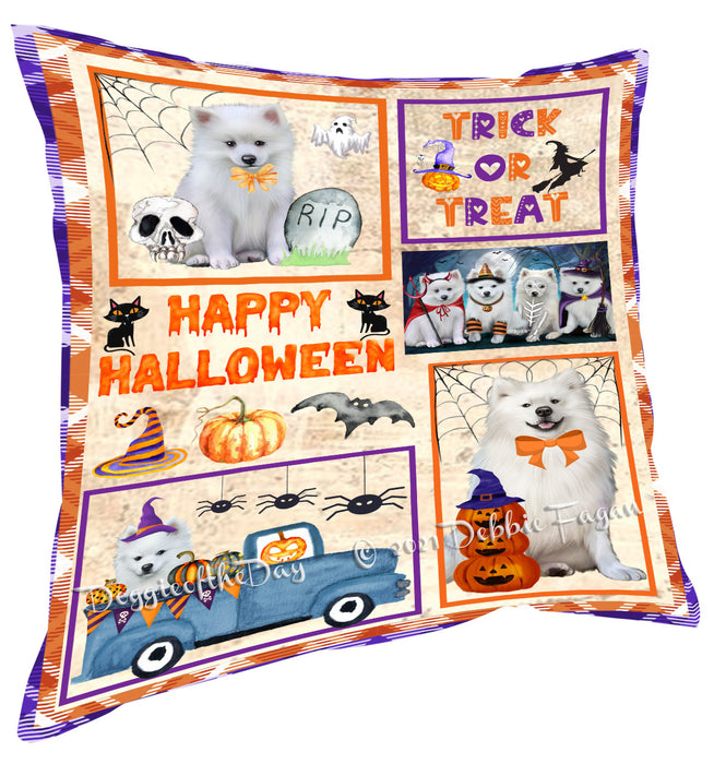 Happy Halloween Trick or Treat American Akita Dogs Pillow with Top Quality High-Resolution Images - Ultra Soft Pet Pillows for Sleeping - Reversible & Comfort - Ideal Gift for Dog Lover - Cushion for Sofa Couch Bed - 100% Polyester, PILA88126