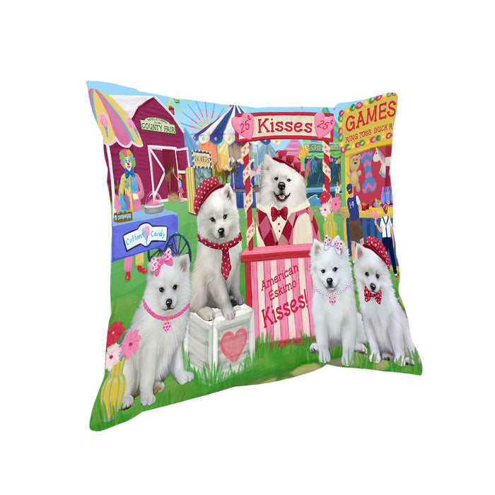 Carnival Kissing Booth American Eskimos Dog Pillow PIL72016