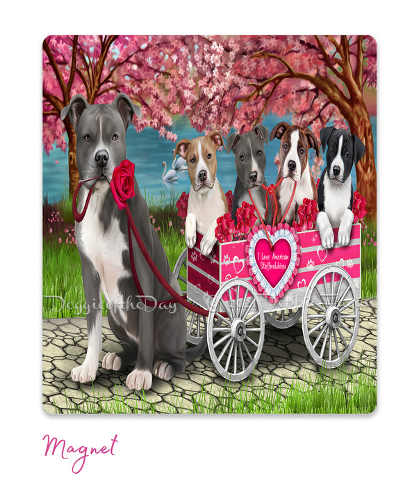 Mother's Day Gift Basket American Staffordshire Dogs Blanket, Pillow, Coasters, Magnet, Coffee Mug and Ornament