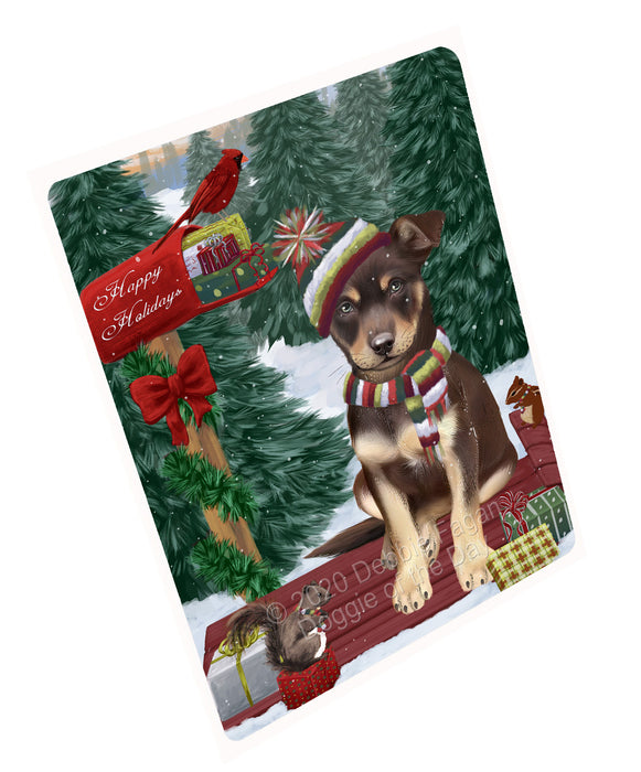 Christmas Woodland Sled Australian Kelpie Dog Refrigerator/Dishwasher Magnet - Kitchen Decor Magnet - Pets Portrait Unique Magnet - Ultra-Sticky Premium Quality Magnet RMAG113888