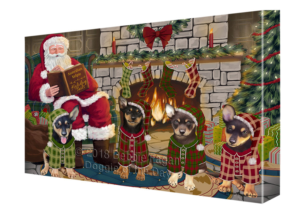 Christmas Cozy Holiday Tails Australian Kelpies Dog Canvas Print Wall Art Décor CVS115757