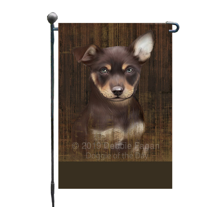 Personalized Rustic Australian Kelpie Dog Custom Garden Flag GFLG63409