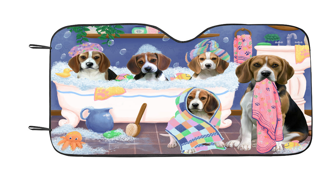 Rub A Dub Dogs In A Tub Beagle Dogs Car Sun Shade