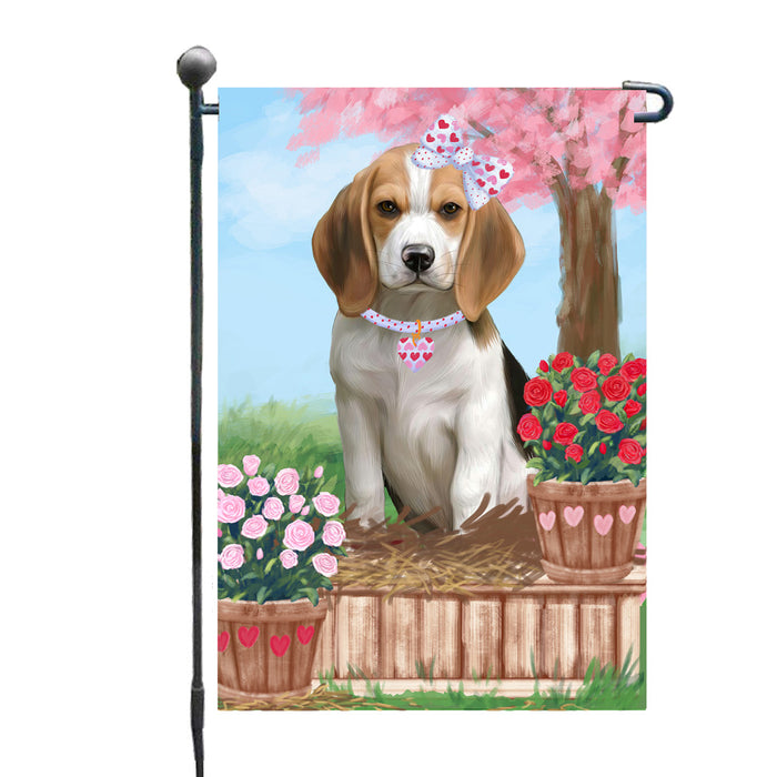 Personalized Rosie 25 Cent Kisses Beagle Dog Custom Garden Flag GFLG64641