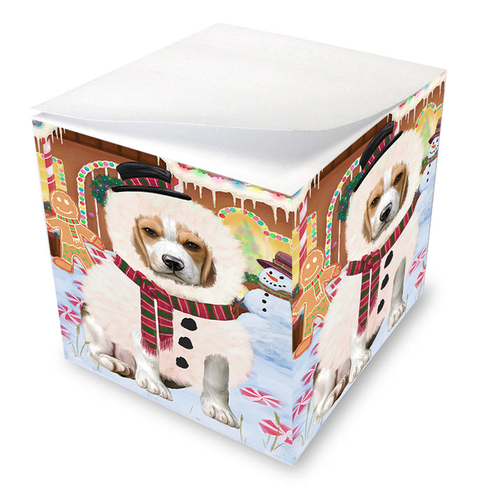 Christmas Gingerbread House Candyfest Beagle Dog Note Cube NOC54238
