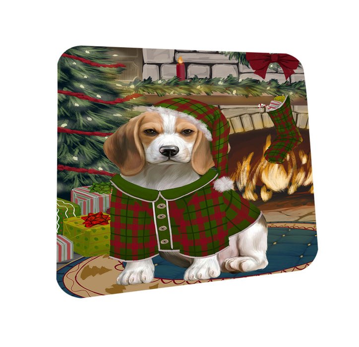The Stocking was Hung Beagle Dog Coasters Set of 4 CST55151