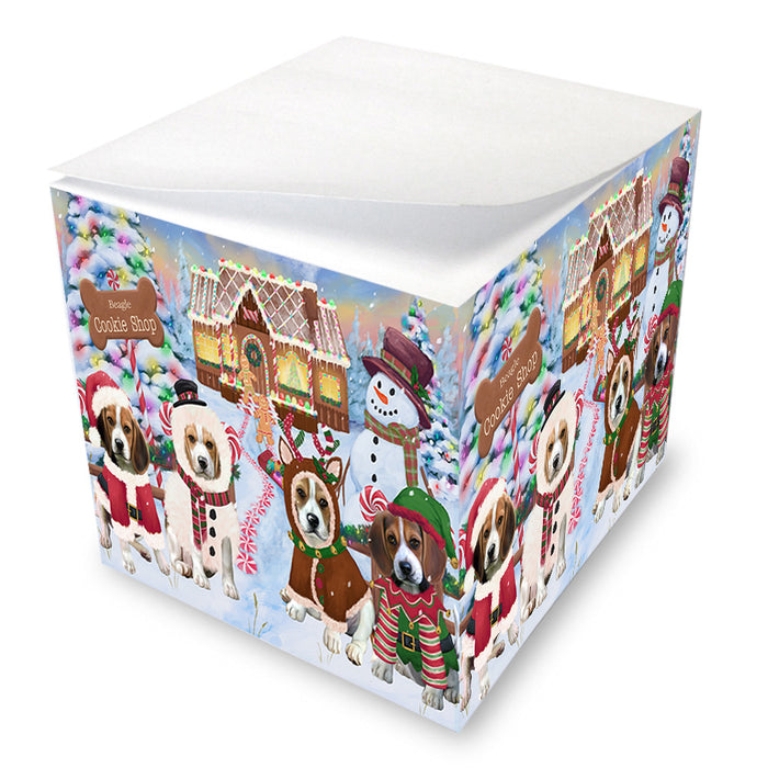 Holiday Gingerbread Cookie Shop Beagles Dog Note Cube NOC54174