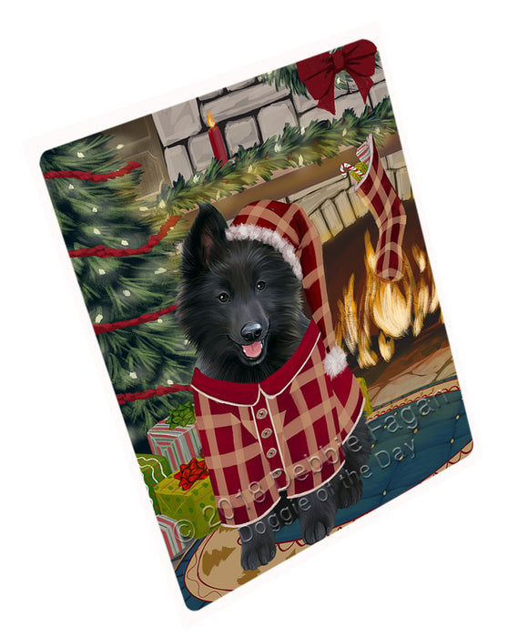 The Stocking was Hung Belgian Shepherd Dog Large Refrigerator / Dishwasher Magnet RMAG93456