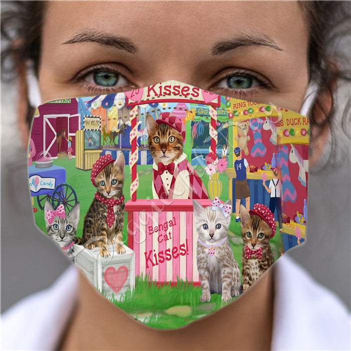 Carnival Kissing Booth Bengal Cats Face Mask FM48017