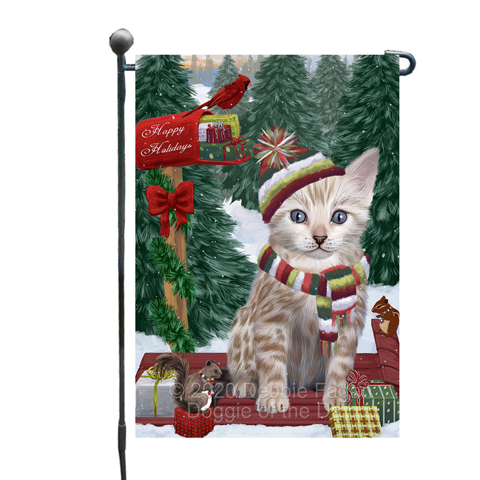 Christmas Woodland Sled Bengal Cat Garden Flags Outdoor Decor for Homes and Gardens Double Sided Garden Yard Spring Decorative Vertical Home Flags Garden Porch Lawn Flag for Decorations GFLG68402