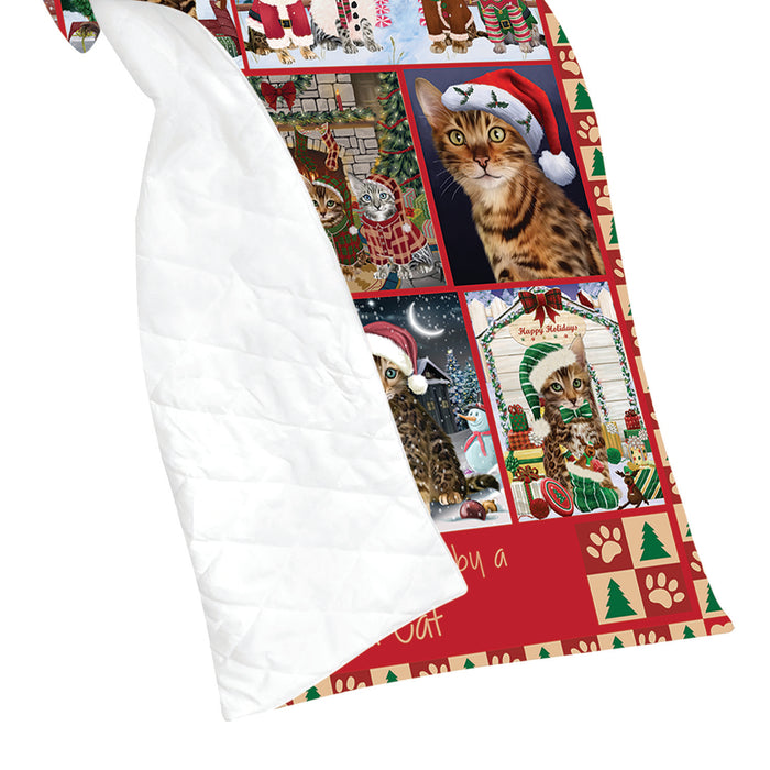 Love is Being Owned Christmas Bengal Cats Quilt