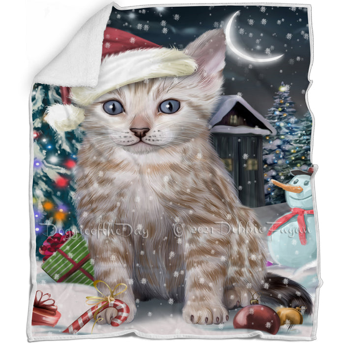 Have a Holly Jolly Bengal Cat Christmas Blanket BLNKT81435