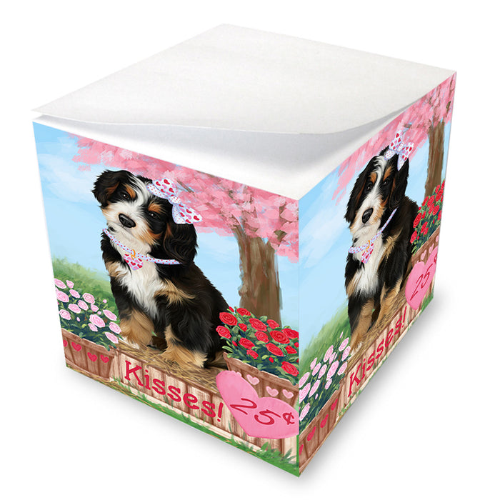 Rosie 25 Cent Kisses Bernedoodle Dog Note Cube NOC53893
