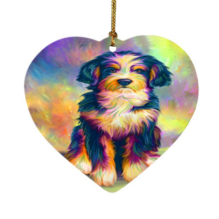 Paradise Wave Bernedoodle Dog Heart Christmas Ornament HPOR56412