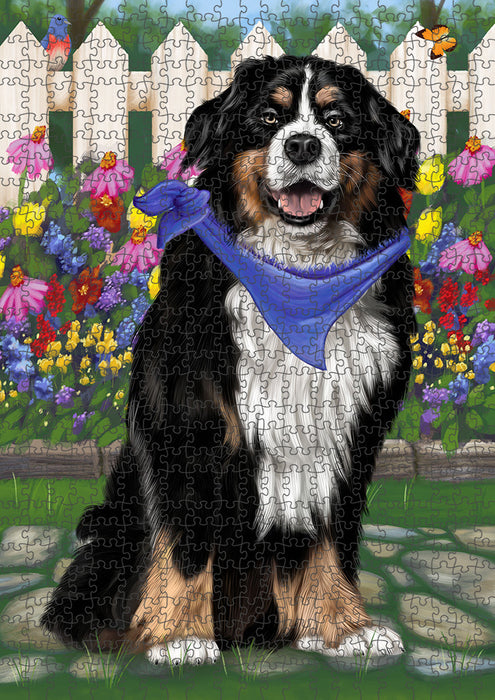 Spring Floral Bernese Mountain Dog Puzzle with Photo Tin PUZL53073