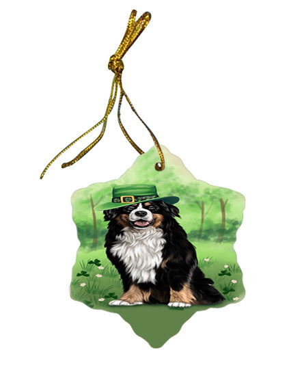 St. Patricks Day Irish Portrait Bernese Mountain Dog Star Porcelain Ornament SPOR49313