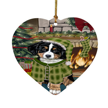 The Stocking was Hung Bernese Mountain Dog Heart Christmas Ornament HPOR55567