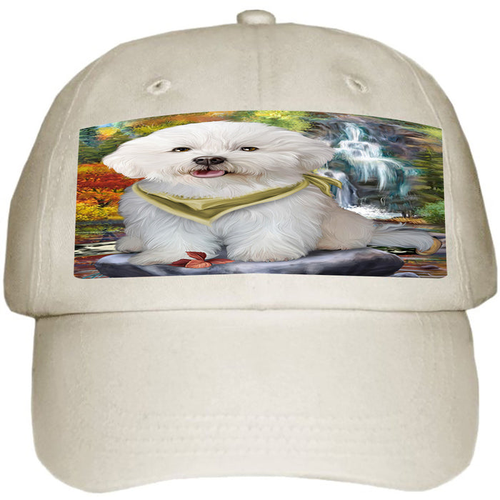 Scenic Waterfall Bichon Frise Dog Ball Hat Cap HAT52839