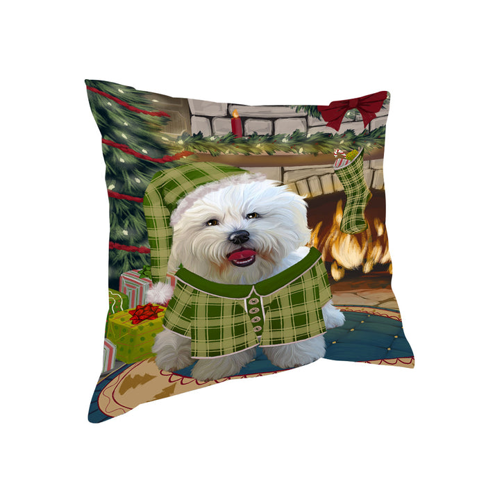 The Stocking was Hung Bichon Frise Dog Pillow PIL69788