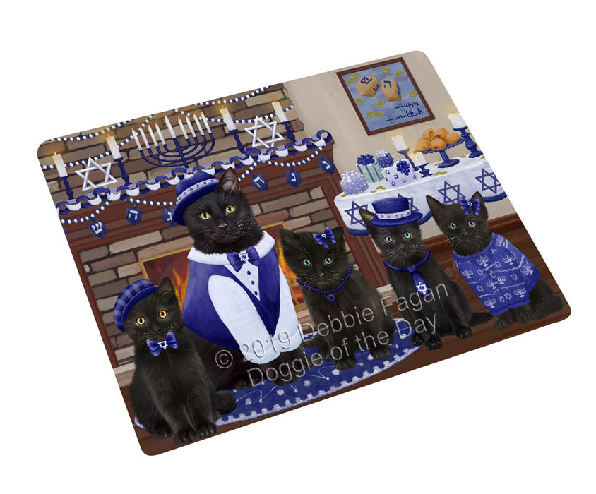 Happy Hanukkah Family and Happy Hanukkah Both Black Cats Cutting Board C77590
