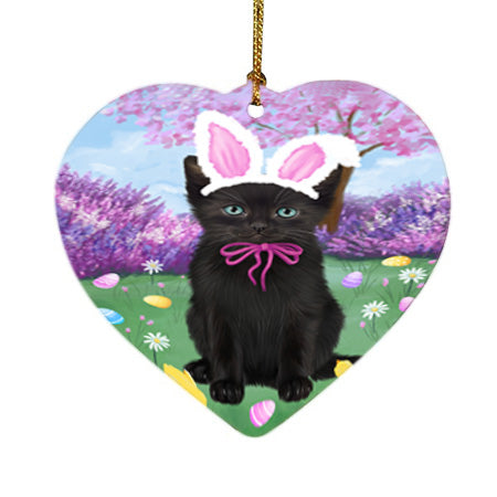 Easter Holiday Black Cat Heart Christmas Ornament HPOR57284