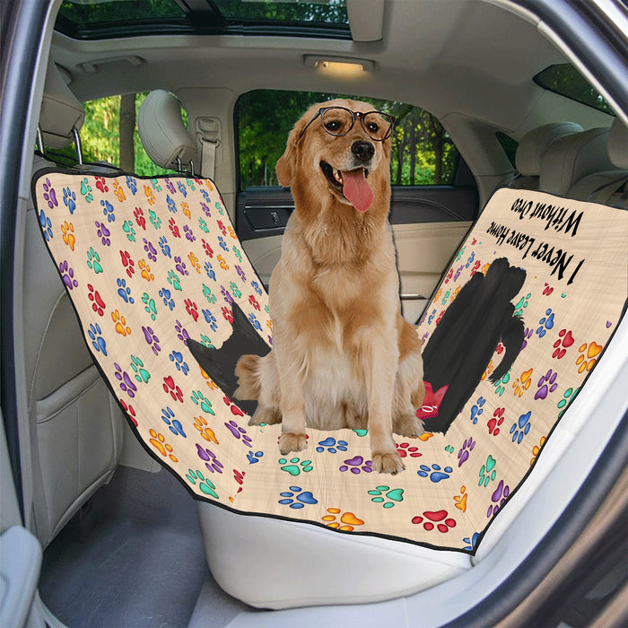Personalized I Never Leave Home Paw Print Black Cats Pet Back Car Seat Cover
