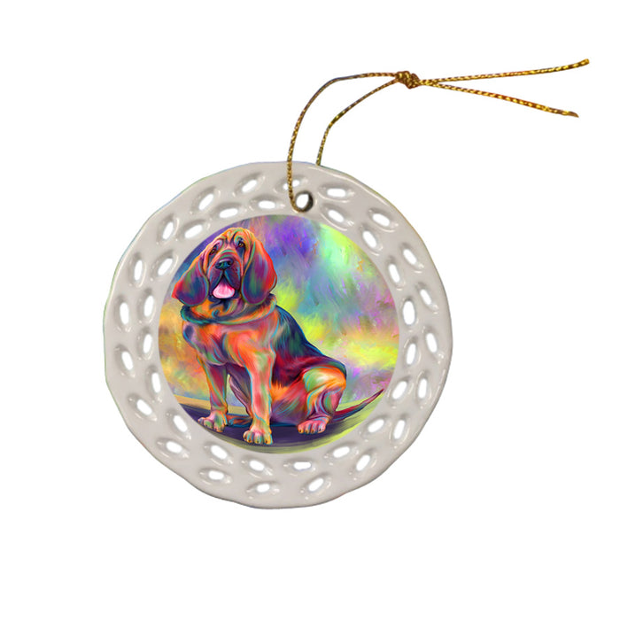 Paradise Wave Bloodhound Dog Doily Ornament DPOR58382