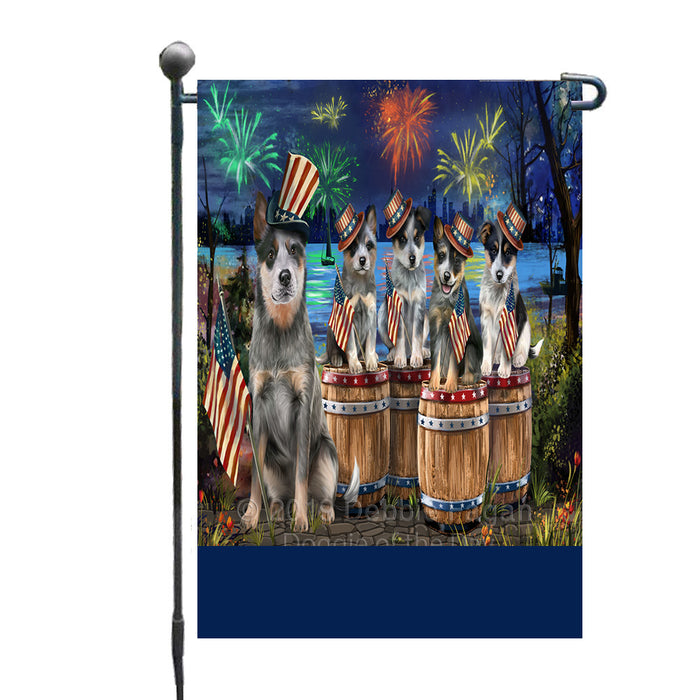 Personalized 4th of July Firework Blue Heeler Dogs Custom Garden Flags GFLG-DOTD-A57802