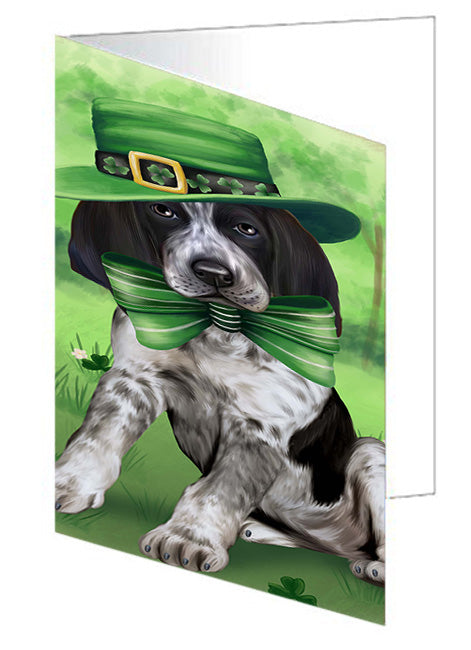 St. Patricks Day Irish Portrait Bluetick Coonhound Dog Handmade Artwork Assorted Pets Greeting Cards and Note Cards with Envelopes for All Occasions and Holiday Seasons GCD52016