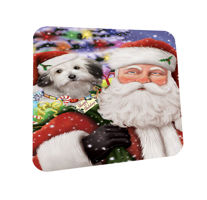 Santa Carrying Bolognese Dog and Christmas Presents Coasters Set of 4 CST55448