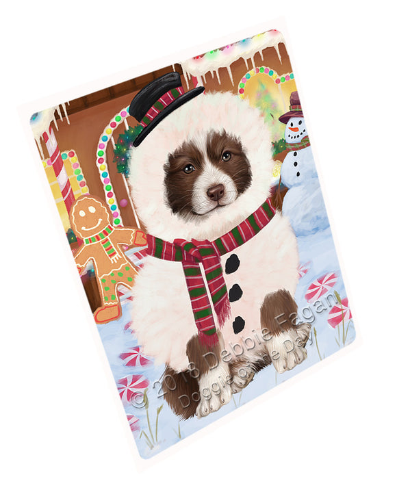Christmas Gingerbread House Candyfest Border Collie Dog Large Refrigerator / Dishwasher Magnet RMAG99486