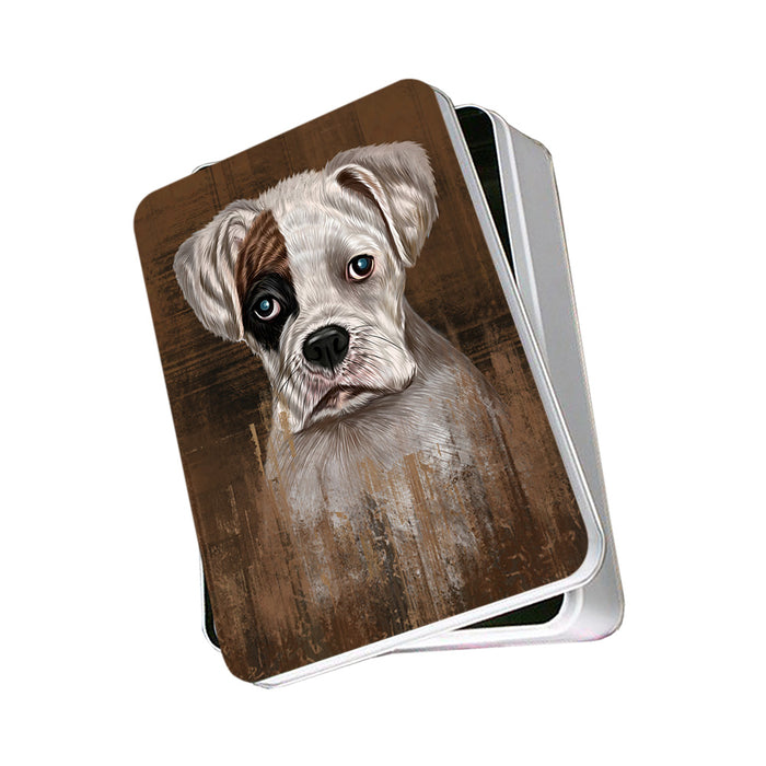 Rustic Boxer Dog Photo Storage Tin PITN50355