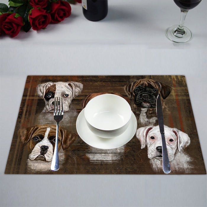 Rustic Boxer Dogs Placemat