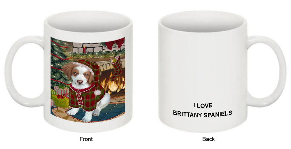 The Stocking was Hung Brittany Spaniel Dog Coffee Mug MUG50642