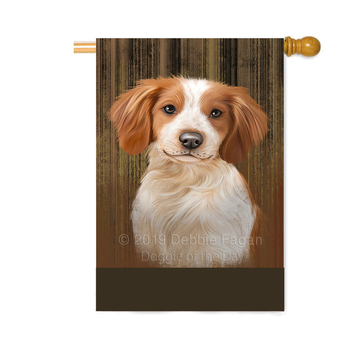 Personalized Rustic Brittany Spaniel Dog Custom House Flag FLG64532