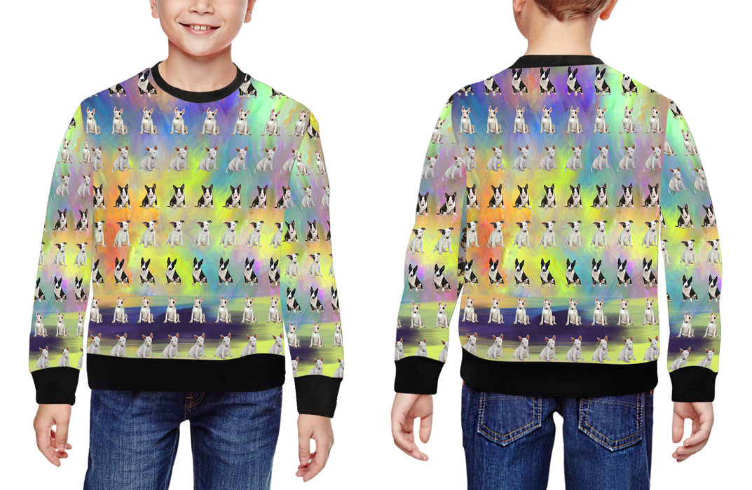 Paradise Wave Bull Terrier Dogs All Over Print Crewneck Kids Sweatshirt