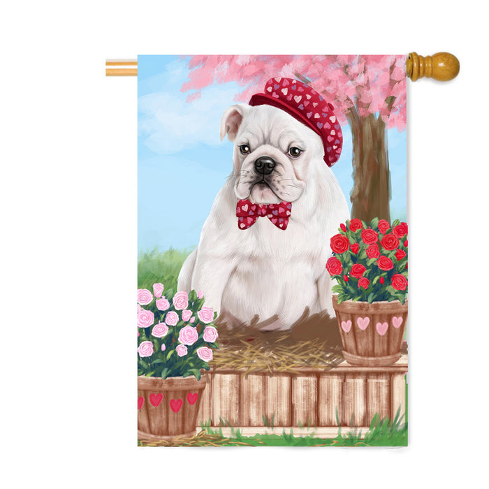 Personalized Rosie 25 Cent Kisses Bulldog Custom House Flag FLG64822
