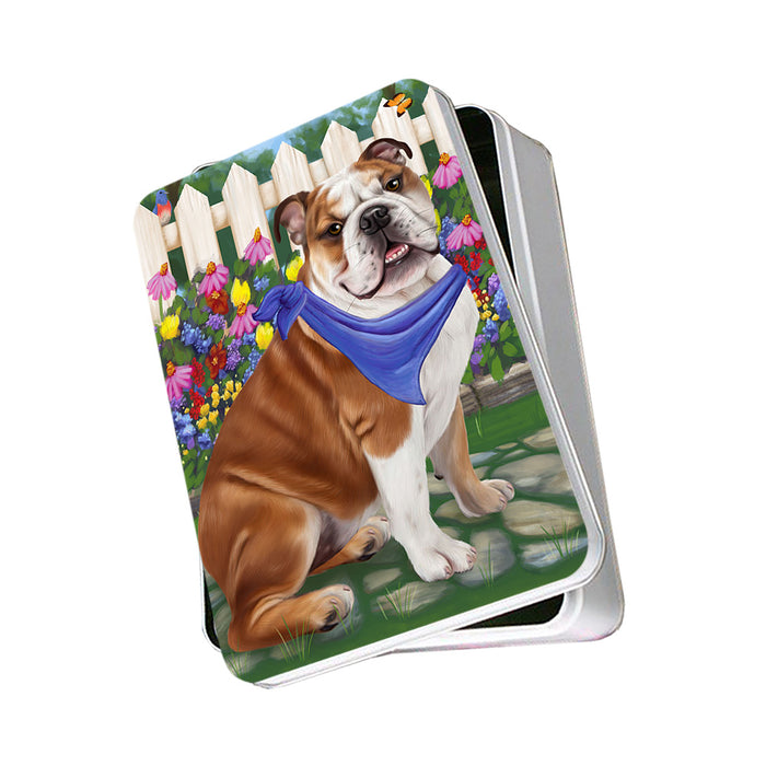 Spring Floral Bulldog Photo Storage Tin PITN49820