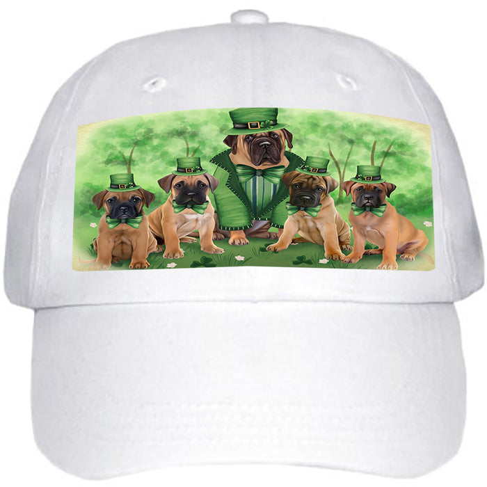 St. Patricks Day Irish Family Portrait Bullmastiffs Dog Ball Hat Cap HAT50001