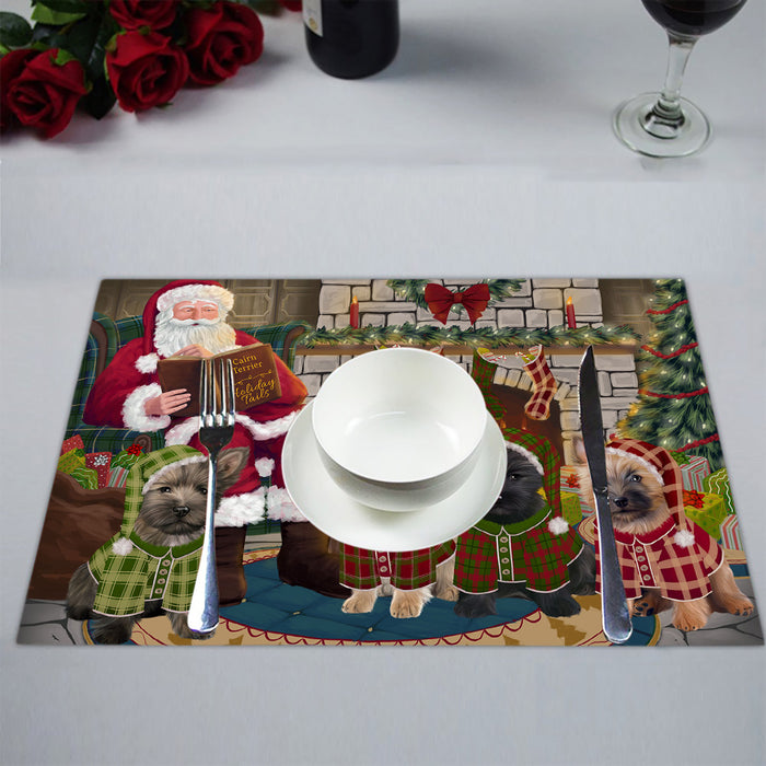 Christmas Cozy Holiday Fire Tails Cairn Terrier Dogs Placemat