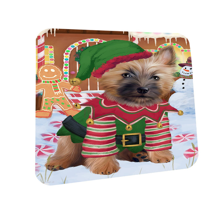 Christmas Gingerbread House Candyfest Cairn Terrier Dog Coasters Set of 4 CST56251