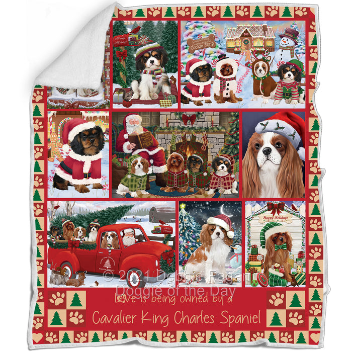 Love is Being Owned Christmas Cavalier King Charles Spaniel Dogs Blanket BLNKT143457