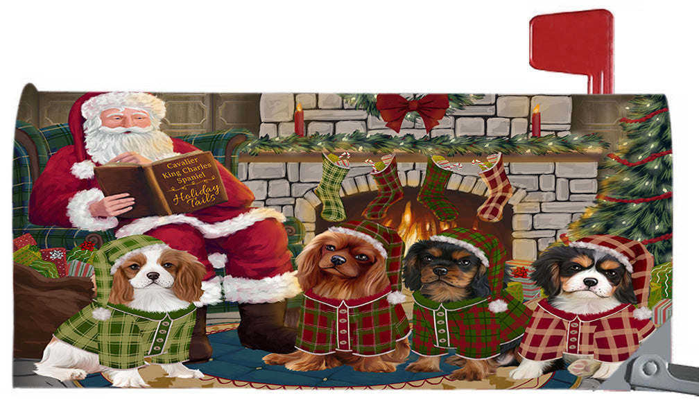 Christmas Cozy Holiday Fire Tails Cavalier King Charles Spaniel Dogs 6.5 x 19 Inches Magnetic Mailbox Cover Post Box Cover Wraps Garden Yard Décor MBC48892