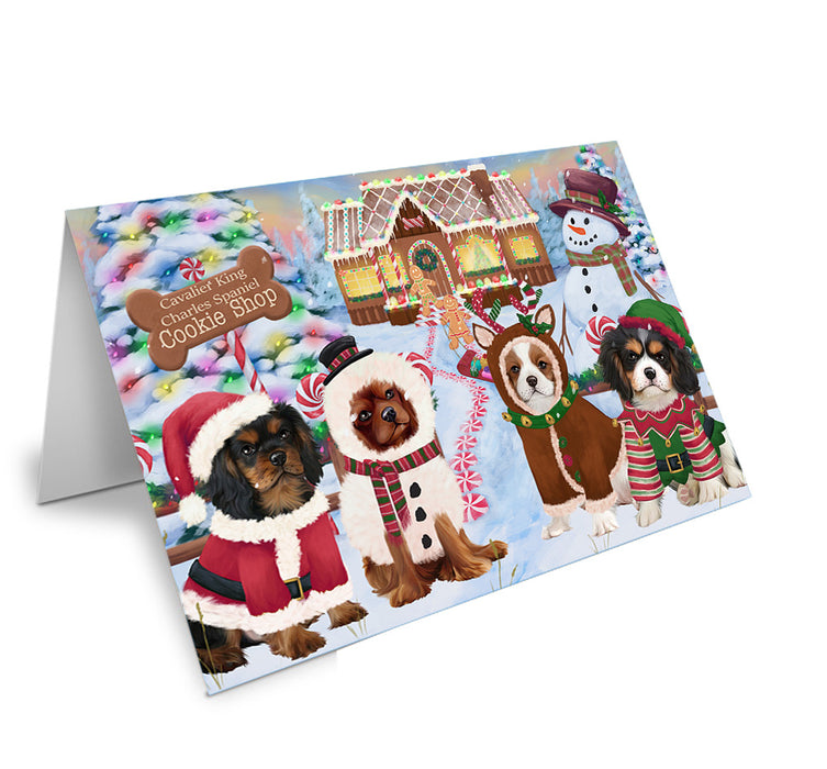 Holiday Gingerbread Cookie Shop Cavalier King Charles Spaniels Dog Handmade Artwork Assorted Pets Greeting Cards and Note Cards with Envelopes for All Occasions and Holiday Seasons GCD73685