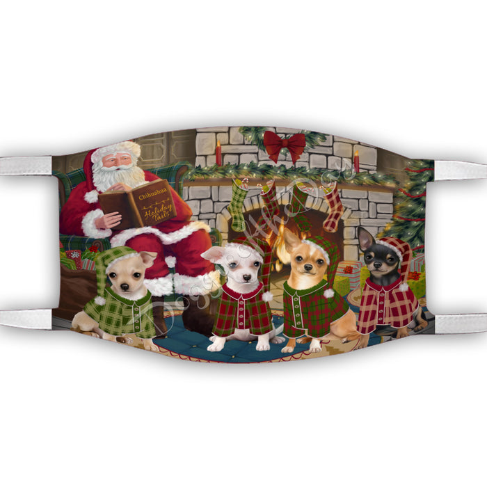Christmas Cozy Holiday Fire Tails Chihuahua Dogs Face Mask FM48623