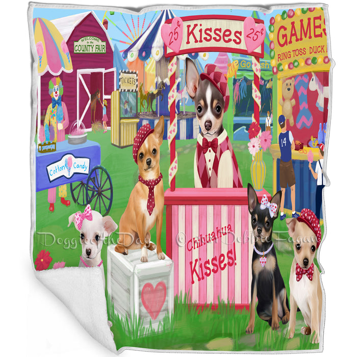 Carnival Kissing Booth Chihuahuas Dog Blanket BLNKT125994